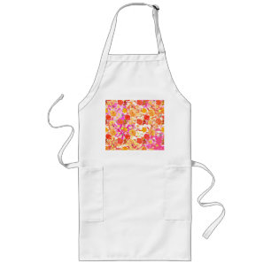 Cute girly flowers pattern long apron