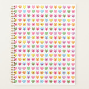 Cute girly fun custom conversation hearts pattern planner