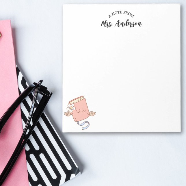 Cute Girly Funny Retro Book Back To School Notepad (Creator Uploaded)