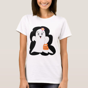 Cute Girly Ghost Halloween Trick or Treat T-Shirt