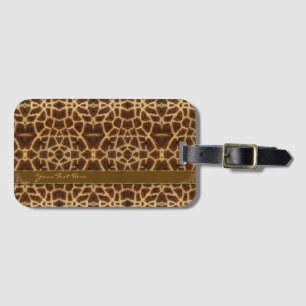 Cute Girly Giraffe Pattern Animal Print & Stiletto Luggage Tag