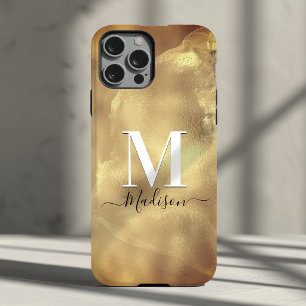 Cute girly gold marble art monogram  Case-Mate iPhone 14 case