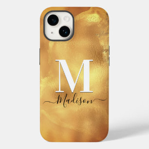 Cute girly gold marble art monogram  Case-Mate iPhone 14 case