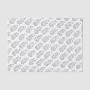 Cute Girly Grey Hedgehog Kids Baby Girl Pattern Tissue Paper