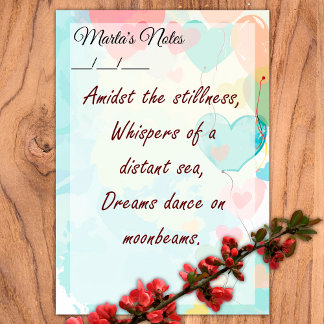 Cute Girly Heart Balloons 4" x 6" Post-it Notes