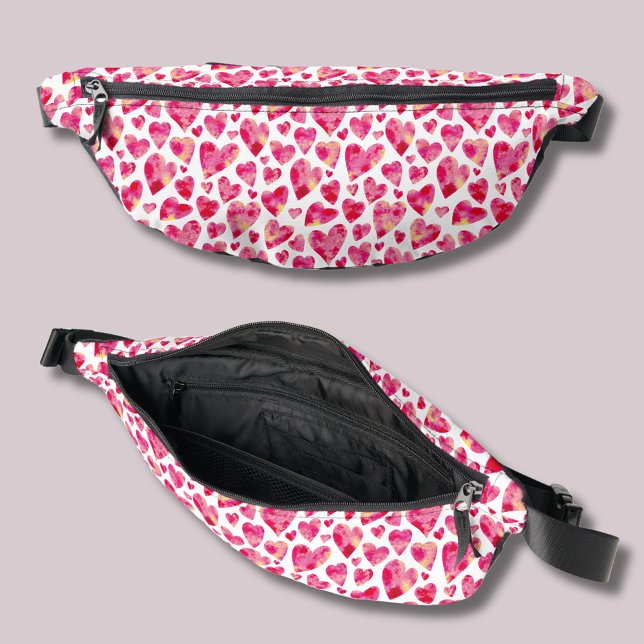 Cute Girly Heart Bum Bags (Girly love heart pink fanny pack. Other bag styles available.)