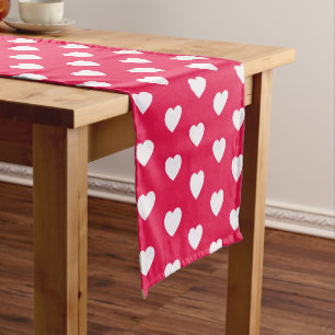 Cute Girly Heart Pattern Valentines Day Gift Short Table Runner