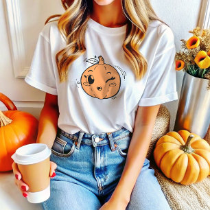 Cute Girly Jack O Lantern Pumpkin Face Tri-Blend Shirt