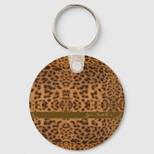 Cute Girly Jaguar Pattern Animal Print & Stiletto Key Ring