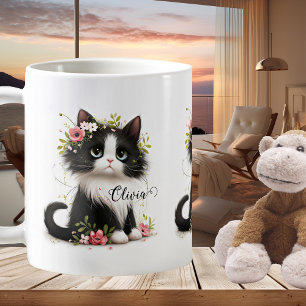 Cute Girly Kitten Gifts for Kids Mug