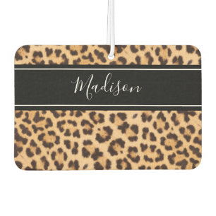 Cute Girly Leopard Print Personalised Car Air Freshener