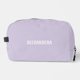 Cute Girly Light Purple Name Dopp Kit