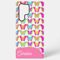 Cute Girly Multicolor Rainbow Butterflies Name
