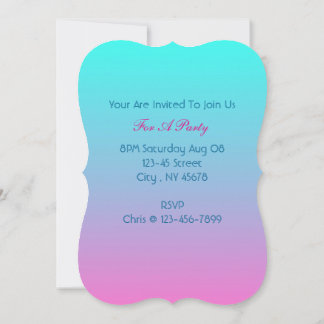 cute girly ombre mermaid pink Fuchsia turquoise Invitation