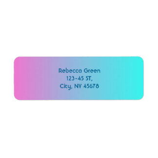 cute girly ombre mermaid pink Fuchsia turquoise Return Address Label