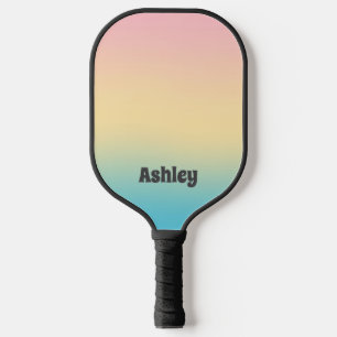 Cute Girly Ombre with Name Pickleball Paddle