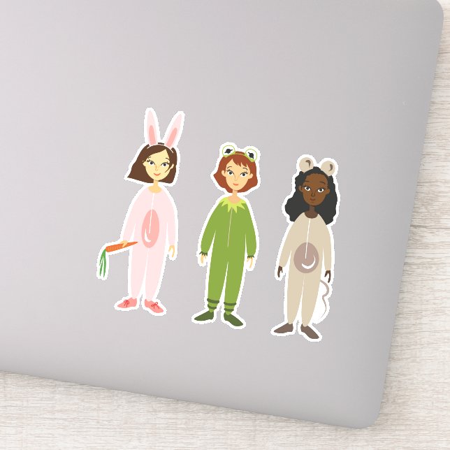 Cute girly pajama party girl art (Detail)