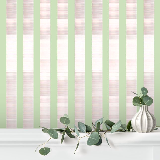 Cute Girly Pastel Pink Green Stripe Wallpaper (Creator Uploaded)