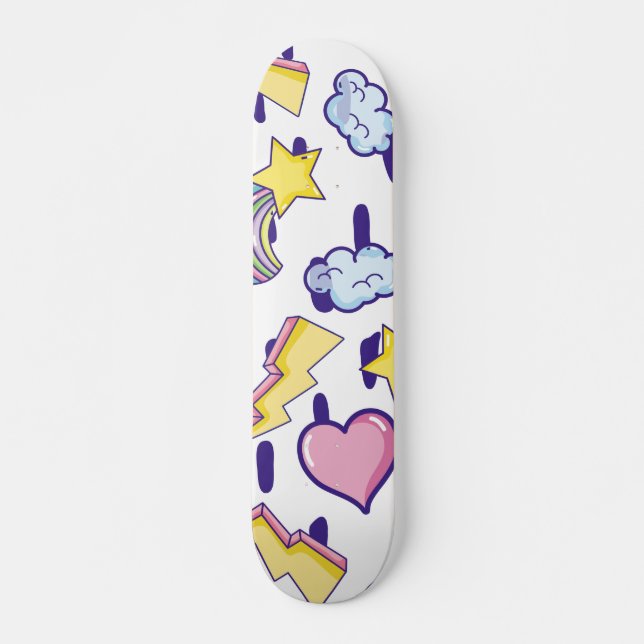 Cute Girly Pattern Skateboard (Front)