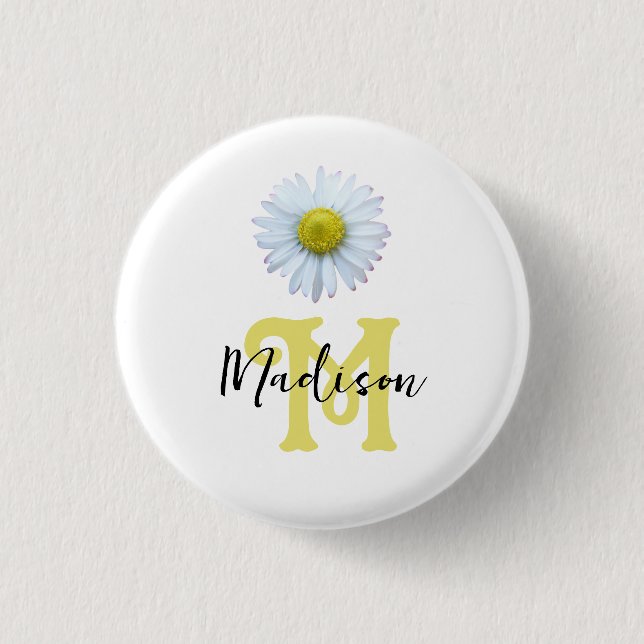 Cute Girly personalised Monogram  3 Cm Round Badge (Front)