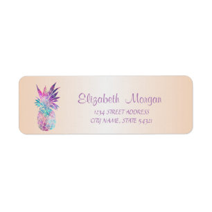 Cute  Girly  Pineapple  Address Label Return Address Label