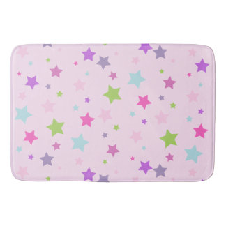 Cute girly pink Bath Mat, stars Mat