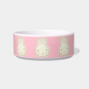 Cute girly pink bunny cartoon illustration pattern bowl