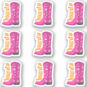 Cute Girly Pink Cowgirl boot Howdy