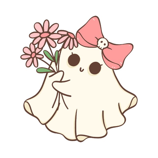 Cute Girly Pink Ghost Halloween Square Sticker (Creator Uploaded)