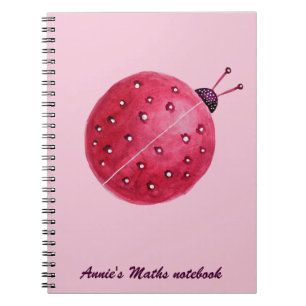 Cute Girly Pink Ladybug Kids Notebook