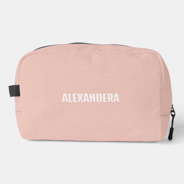 Cute Girly Pink Name Dopp Kit (Front)