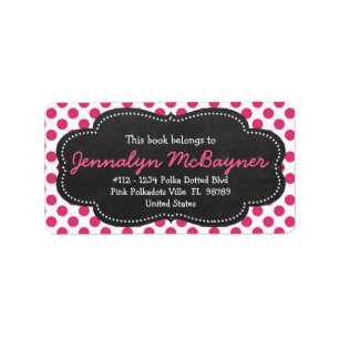 Cute Girly Pink Polkadots Label