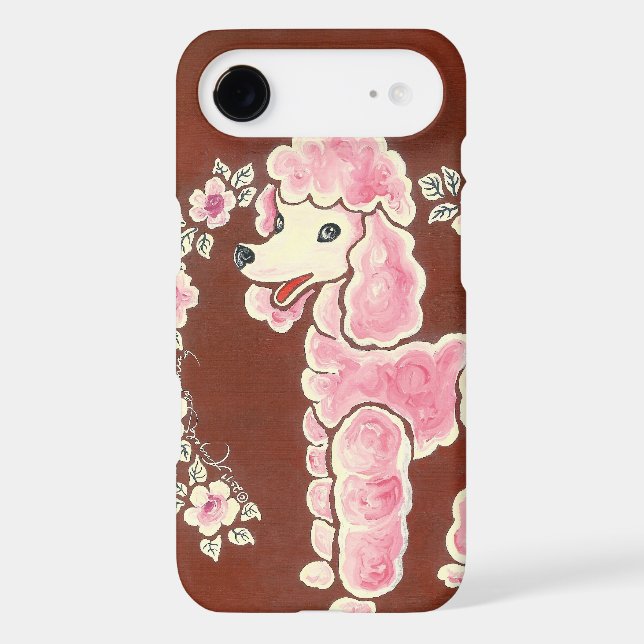 Cute Girly Pink Poodle Dog Case-Mate iPhone Case (Back)