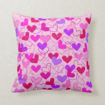 Cute Girly Pink Purple and Red Hearts Pattern