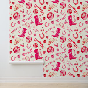 Cute Girly Pink Red Disco Cowgirl Aesthetic Wallpaper