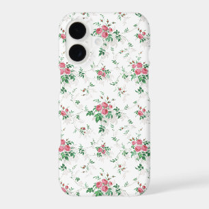Cute Girly Pink Roses-White Background