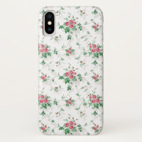 Cute Girly Pink Roses-White Background