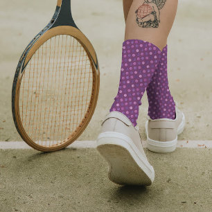 Cute Girly Polka Dots Modern Chic & Elegant Purple Socks