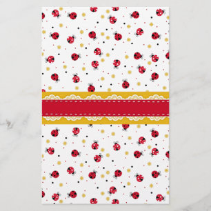 Cute girly red white black ladybugs dots