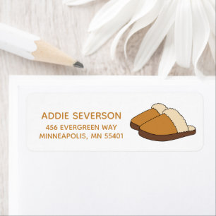 Cute Girly Shearling Slippers Return Address Label