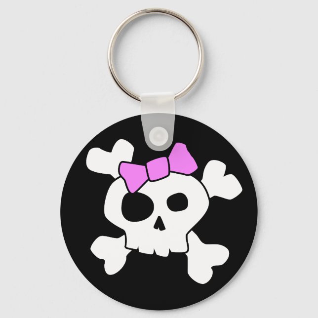 Cute Girly Skull Keychain (Front)