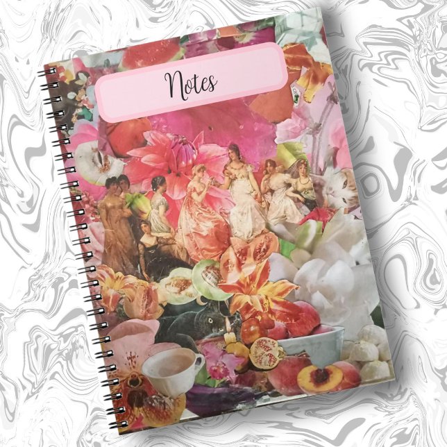 Cute Girly Spiral Notebook, Pink Ladies Floral Notebook (Creator Uploaded)