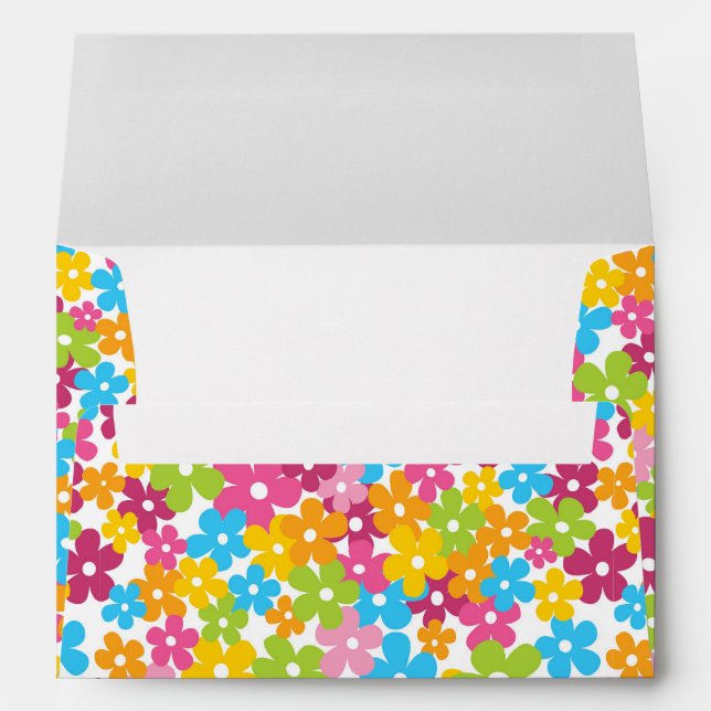 Cute girly spring flowers pattern envelopes (Back (Bottom))