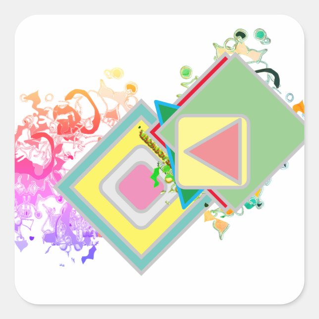 Cute Girly  Square Sticker (Front)