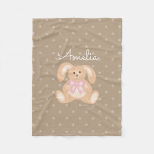 Cute Girly Sweet Adorable Baby Bunny Rabbit Kids Fleece Blanket