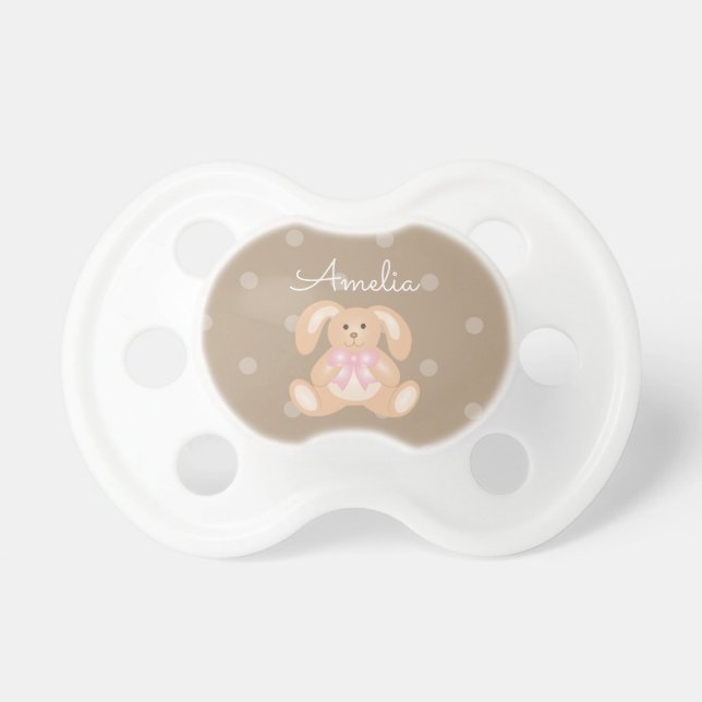Cute Girly Sweet Adorable Bunny Rabbit Baby Girl Dummy (Front)