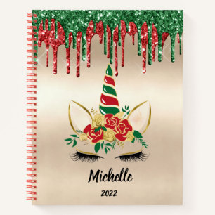 Cute Girly Unicorn Christmas Gift Sketchbook Noteb Notebook