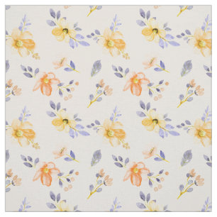 Cute Girly Watercolor Flower Floral Pattern Throw  Fabric