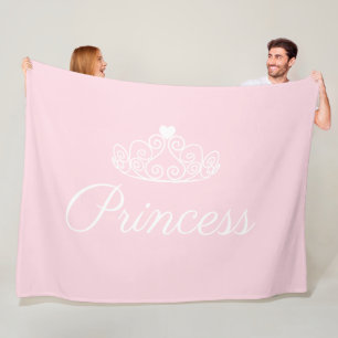 Cute Glamorous Girly Pink Princess Tiara Fleece Blanket