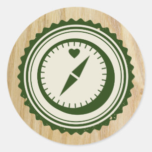 Cute Glamping Compass Sticker